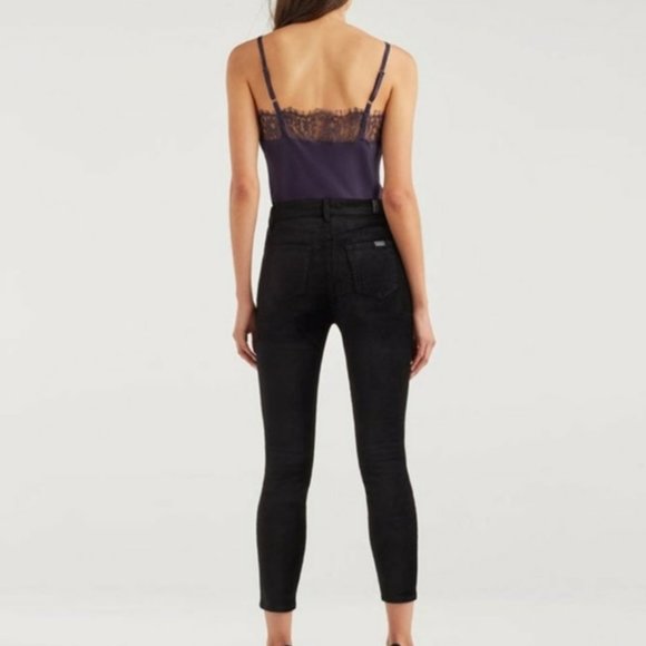 NWT 7 for All Mankind High Waist Velvet Ankle Skinny with Exposed Button Fly 23 - Picture 2 of 16
